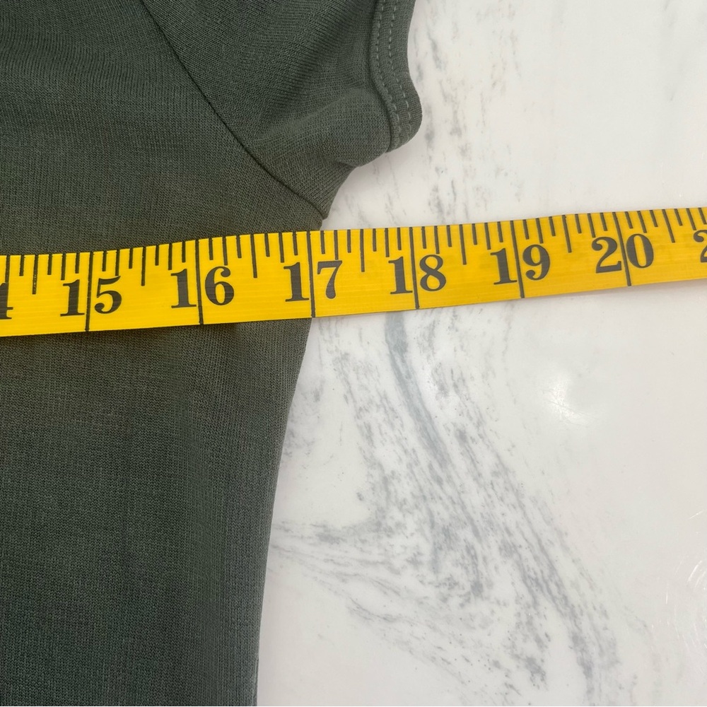 Abercrombie & Fitch Green Short Sleeve Faux Wrap Womens Fitted Sheath Midi Dress - Picture 8 of 13